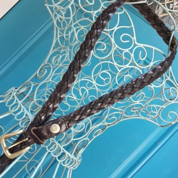 Genuine Leather Belt Mens Vintage Patagonia Braided Woven Real Leather - Picture 10 of 11